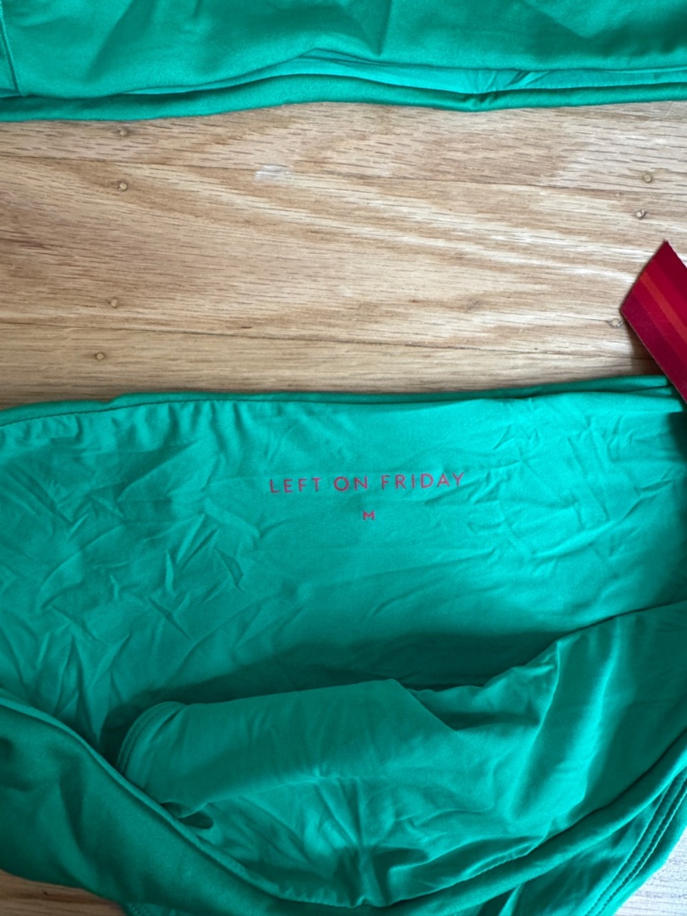 Left On Friday Green Bikini with Pink Accent Tie - Picture 4 of 5
